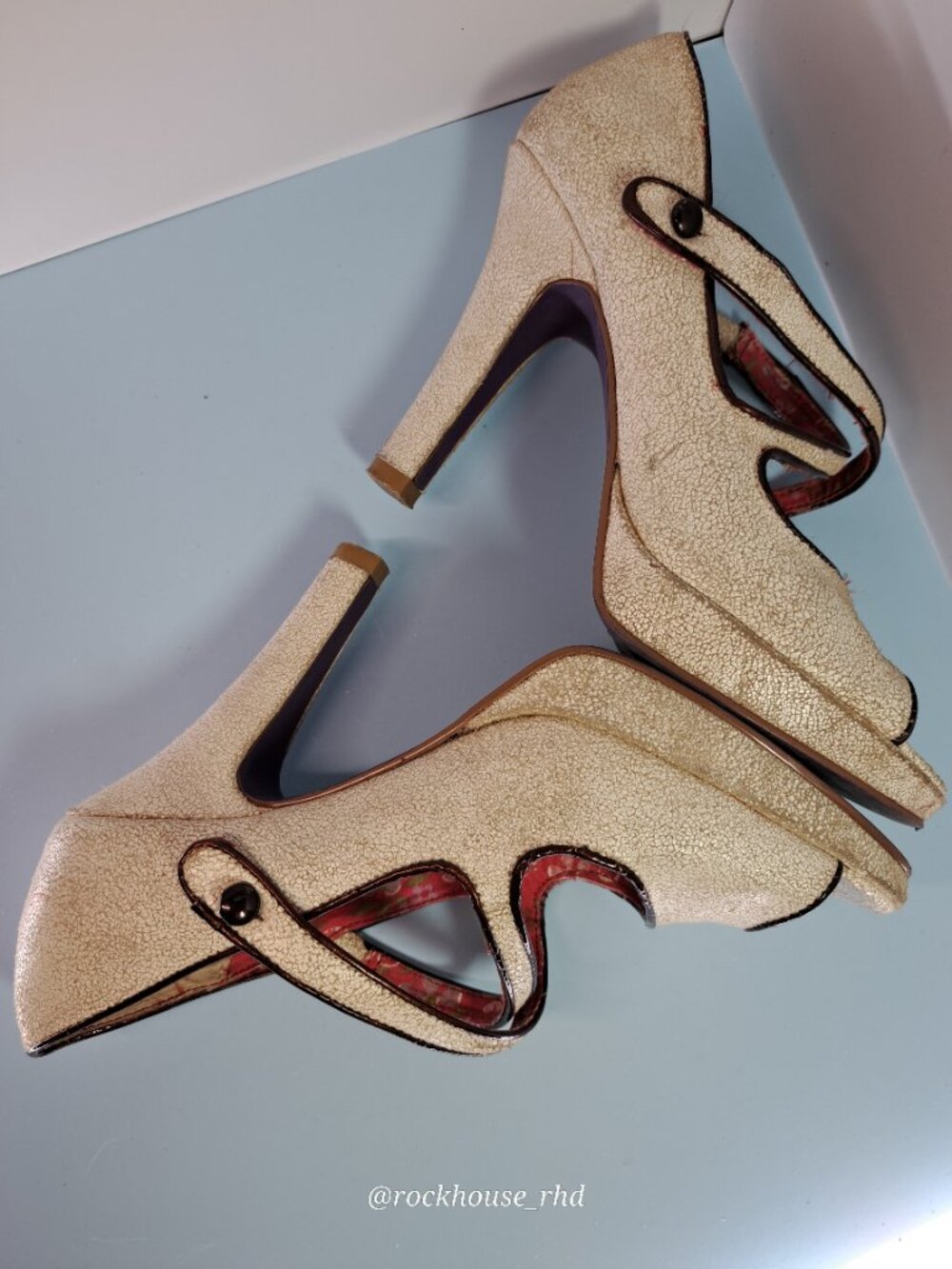 Kenzie CrazyCat Pinup Heels in Bone 6.5 - Picture 14 of 16